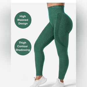 QOQ Women's Seamless Leggings High Waist Yoga Pants Butt Lift Tummy Control